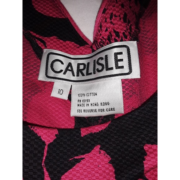 Carlisle Sleeveless Pink & Black Floral Print Back V-Neck Top 10 - Picture 4 of 6